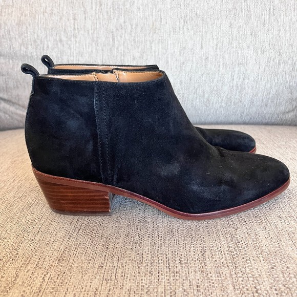 J.Crew Suede Black Ankle Boot Size 7.5 - Picture 2 of 11